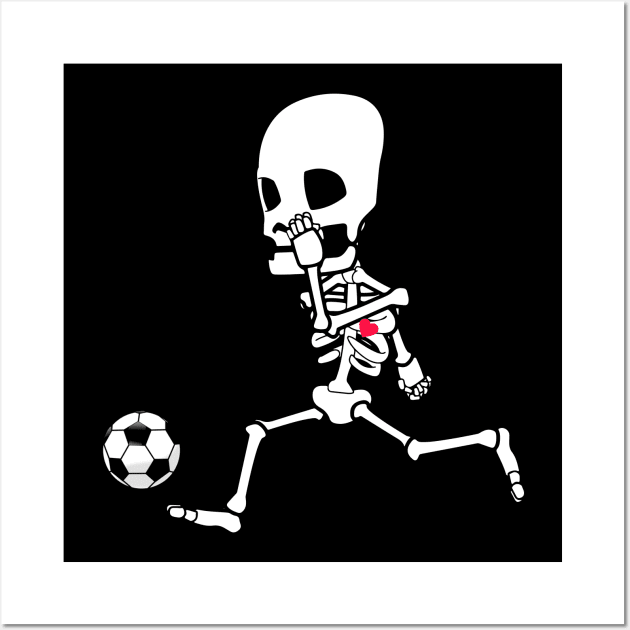 soccer skeleton halloween Wall Art by ChristianCrecenzio